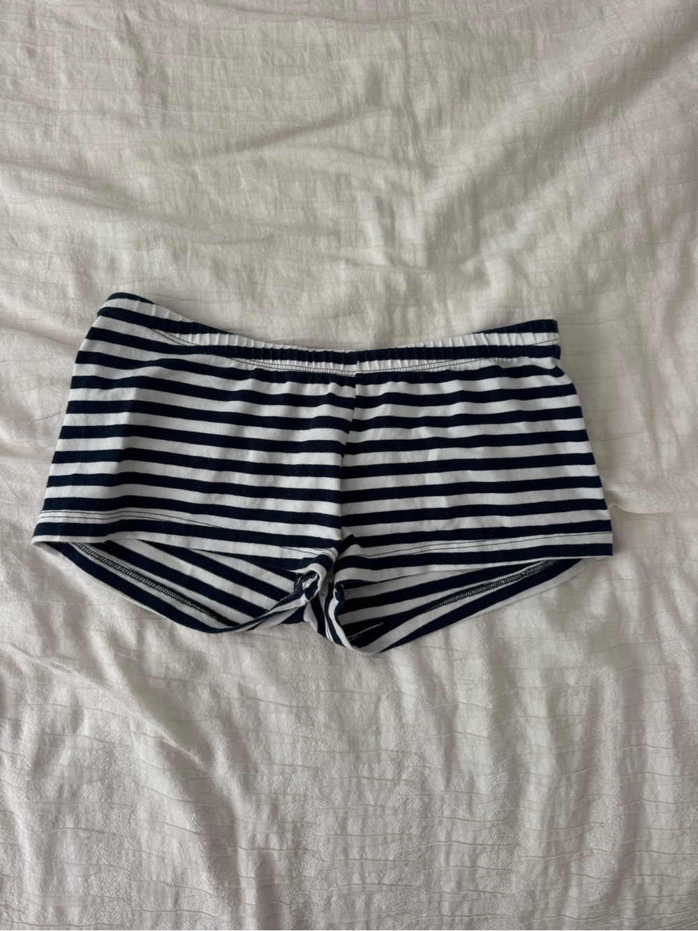 Navy and White Striped Brandy Melville Pajama Shorts